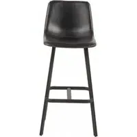 Oregon Bar Stool - Black, Faux Leather