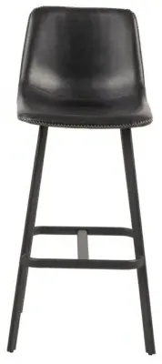 Oregon Bar Stool - Black, Faux Leather image