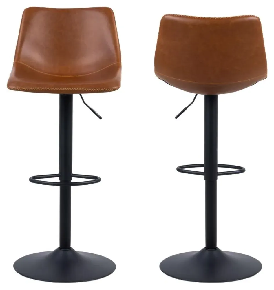 Oregon Gas Lift Bar Stool - Tan, Faux Leather