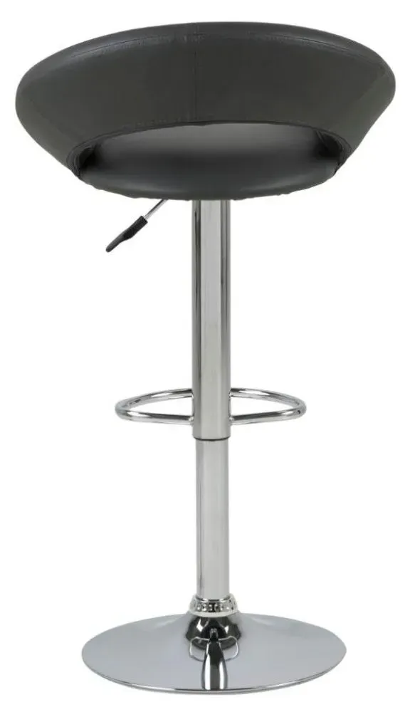 Plump Gas Lift Bar Stool - Grey, Faux Leather