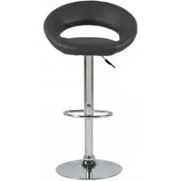 Plump Gas Lift Bar Stool - Grey, Faux Leather