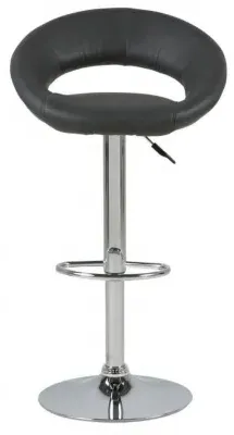 Plump Gas Lift Bar Stool - Grey, Faux Leather image