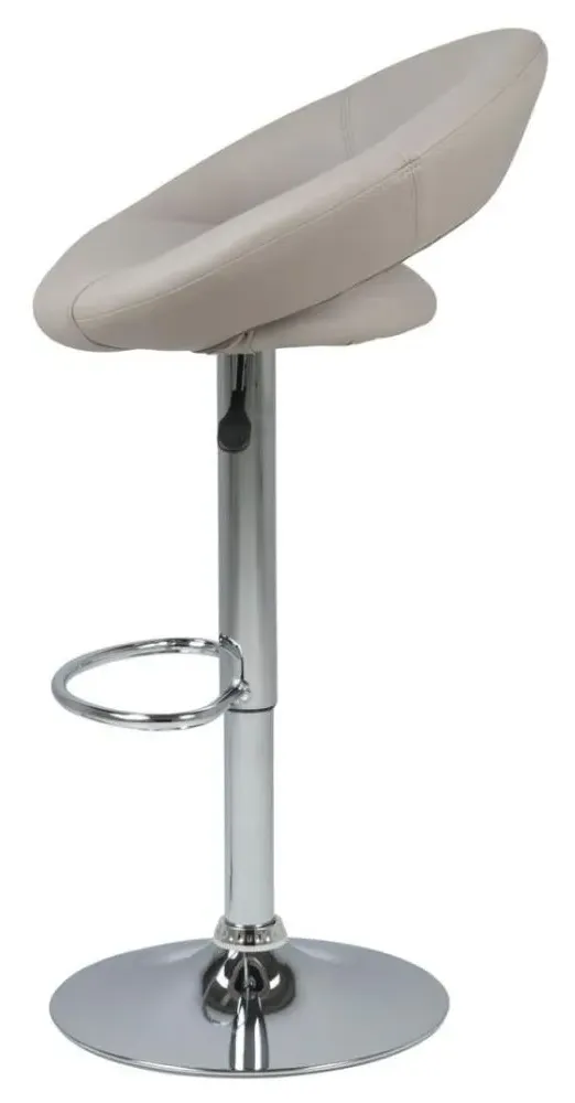 Plump Gas Lift Bar Stool - Taupe, Faux Leather