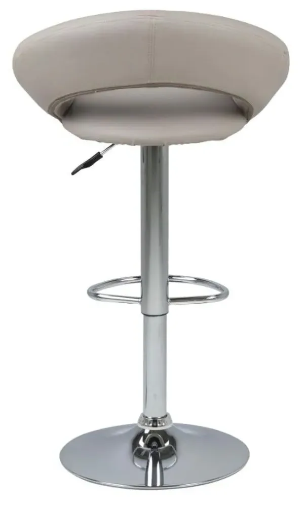 Plump Gas Lift Bar Stool - Taupe, Faux Leather