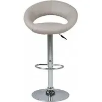 Plump Gas Lift Bar Stool - Taupe, Faux Leather