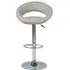 Plump Gas Lift Bar Stool - Taupe, Faux Leather
