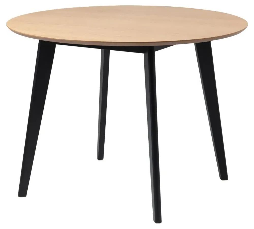 Roxby 2-Seater Round Dining Table - Oak, Black