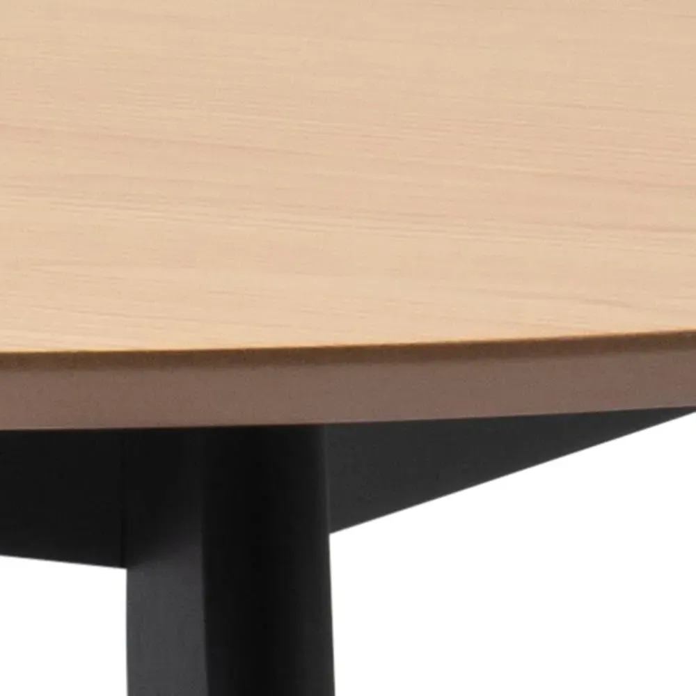 Roxby 2-Seater Round Dining Table - Oak, Black