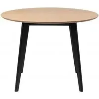 Roxby 2-Seater Round Dining Table - Oak, Black