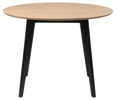 Roxby 2-Seater Round Dining Table - Oak, Black