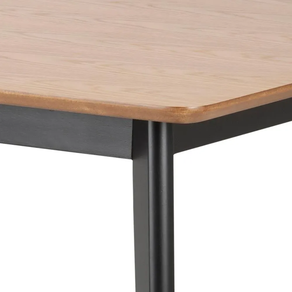 Roxby 4-Seater Dining Table - Oak, Black