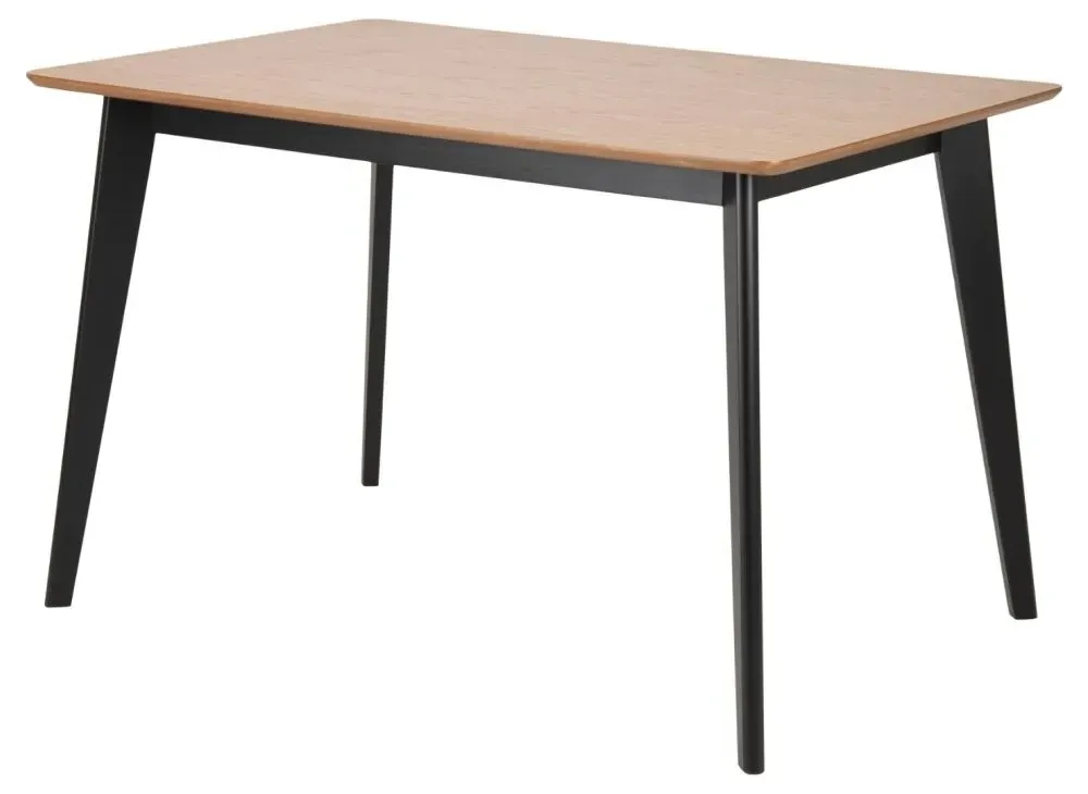 Roxby 4-Seater Dining Table - Oak, Black