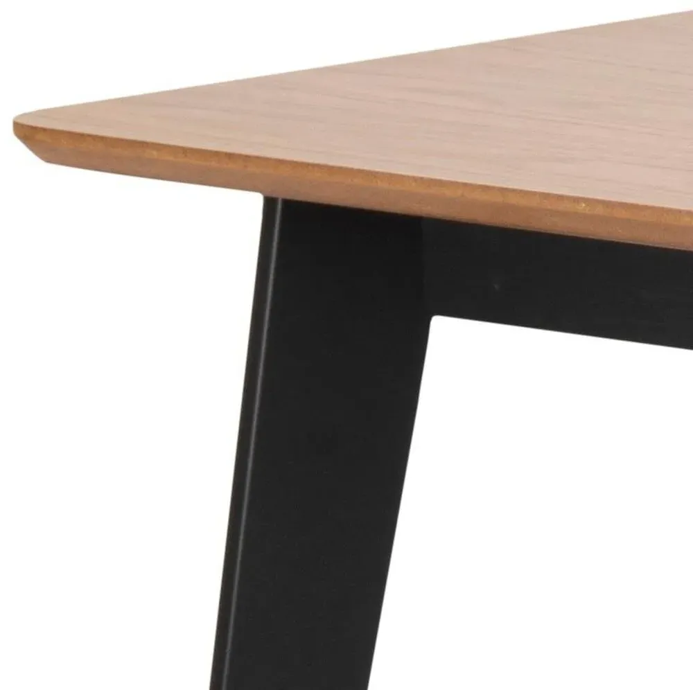 Roxby 4-Seater Dining Table - Oak, Black