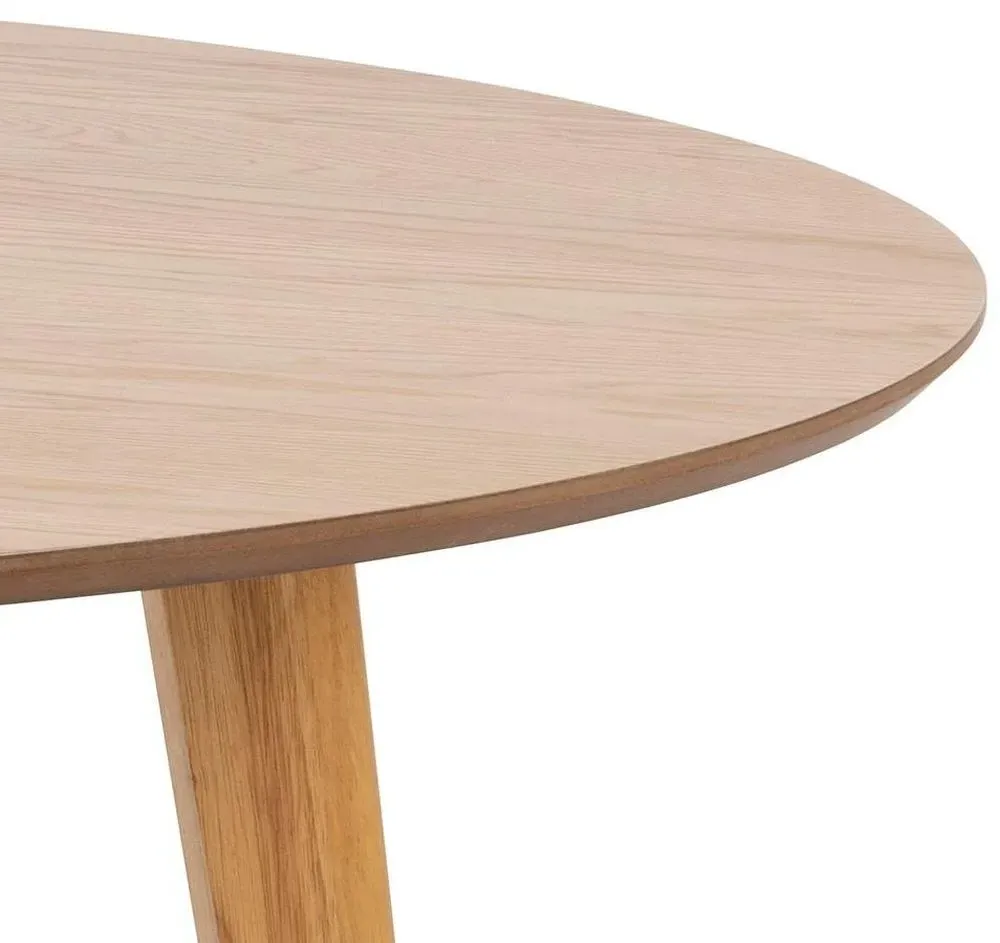 Roxby 4 Seater Round Dining Table - Oak Veneer