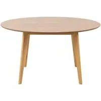 Roxby 4 Seater Round Dining Table - Oak Veneer