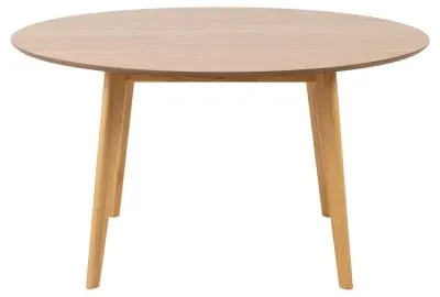 Roxby 4 Seater Round Dining Table - Oak Veneer image