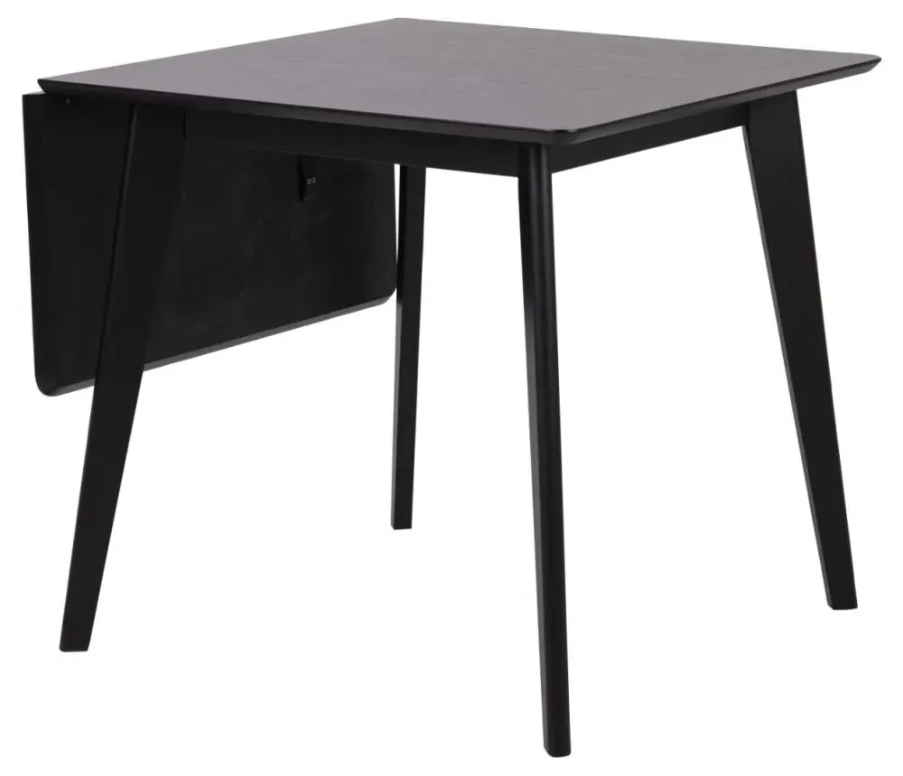 Roxby Drop Leaf Extendable Dining Table - Black, Oak Veneer