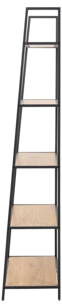 Salvo High Open Shelving Unit - Wild Oak, Black