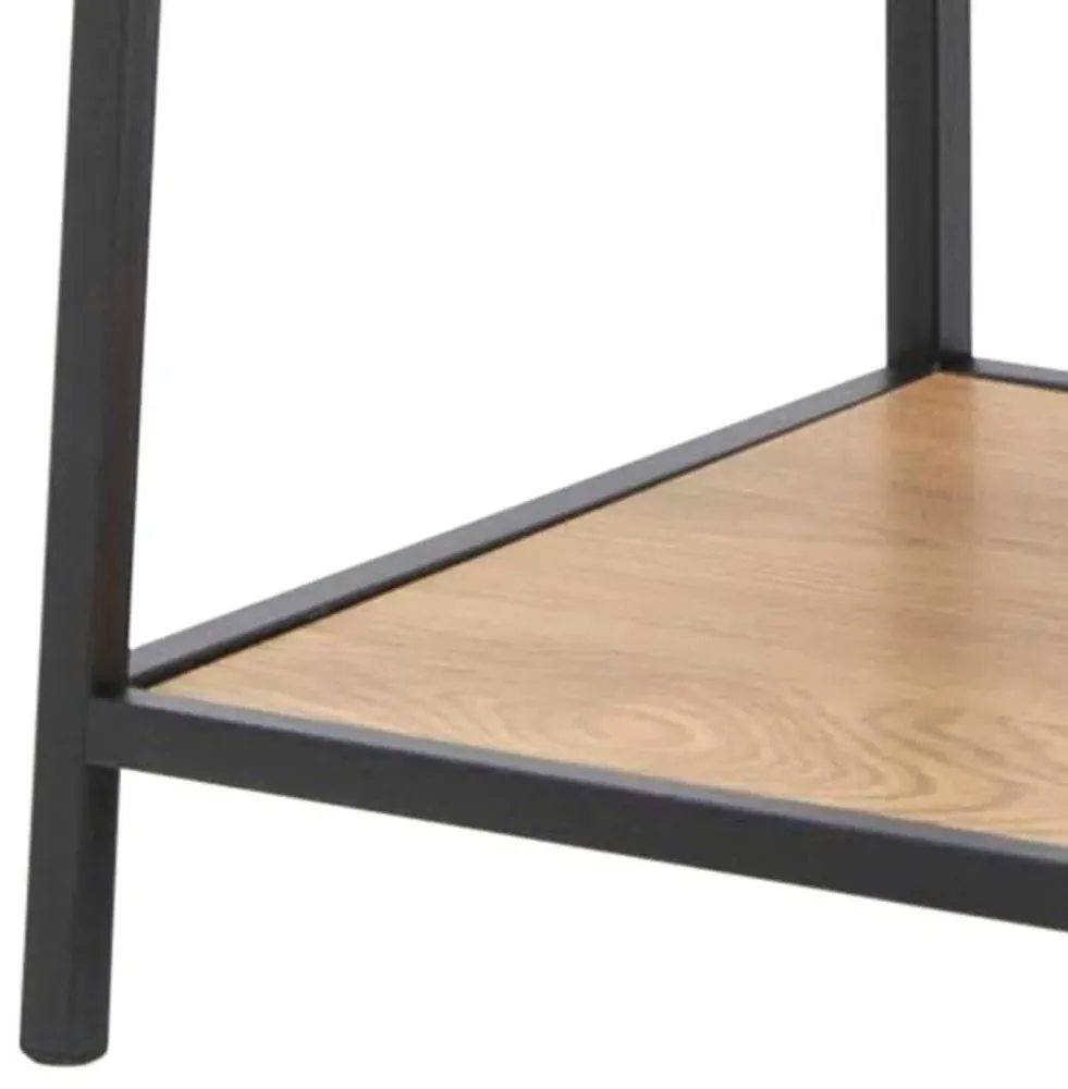 Salvo High Open Shelving Unit - Wild Oak, Black