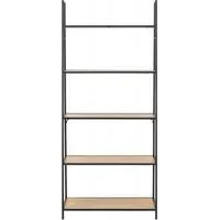 Salvo High Open Shelving Unit - Wild Oak, Black