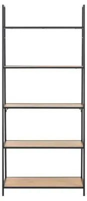 Salvo High Open Shelving Unit - Wild Oak, Black