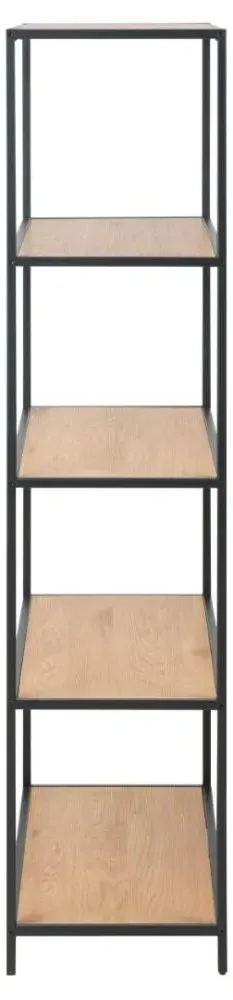 Salvo Low Open Shelving Unit - Wild Oak, Black