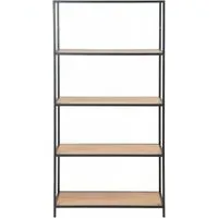 Salvo Low Open Shelving Unit - Wild Oak, Black