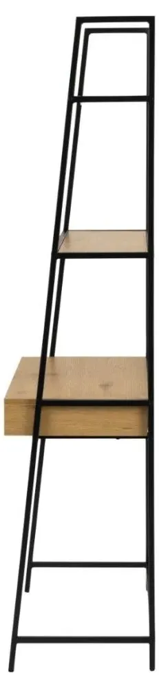 Salvo Open Shelving Unit with Drawer - Wild Oak, Black