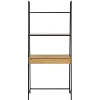 Salvo Open Shelving Unit with Drawer - Wild Oak, Black