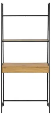 Salvo Open Shelving Unit with Drawer - Wild Oak, Black