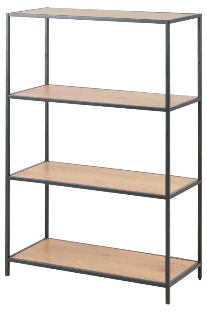 Salvo Short Open Shelving Unit - Wild Oak, Black