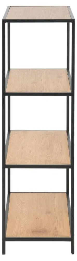 Salvo Short Open Shelving Unit - Wild Oak, Black