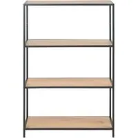 Salvo Short Open Shelving Unit - Wild Oak, Black