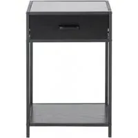 Seaford 1 Drawer Bedside Table - Black, Melamine
