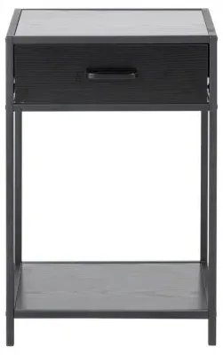 Seaford 1 Drawer Bedside Table - Black, Melamine image