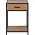 Seaford 1 Drawer Bedside Table - Oak, Black