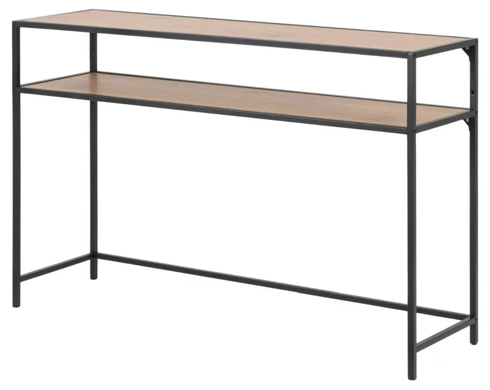 Seaford 120cm Console Table - Oak, Metal