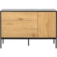Seaford 120cm Sideboard - Wild Oak, Black
