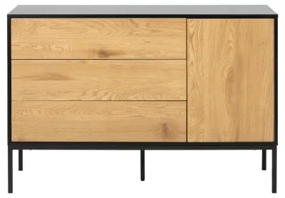 Seaford 120cm Sideboard - Wild Oak, Black image