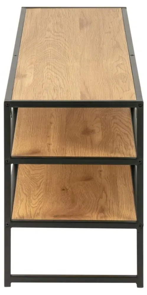 Seaford 120cm TV Unit - Wild Oak, Metal