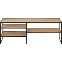 Seaford 120cm TV Unit - Wild Oak, Metal