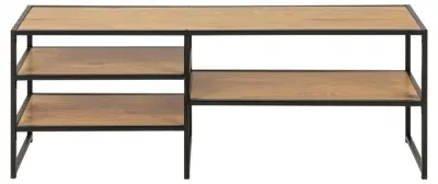 Seaford 120cm TV Unit - Wild Oak, Metal