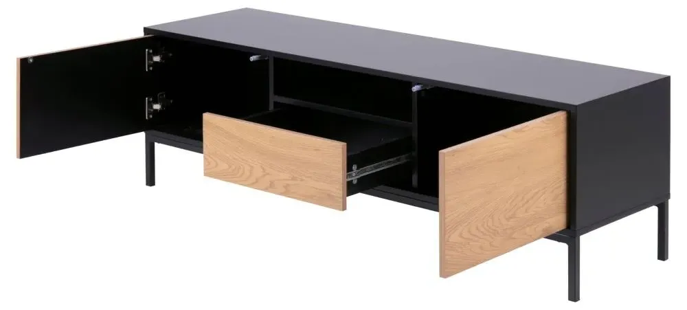 Seaford 140cm TV Unit - Oak, Black