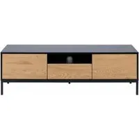 Seaford 140cm TV Unit - Oak, Black
