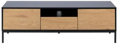 Seaford 140cm TV Unit - Oak, Black