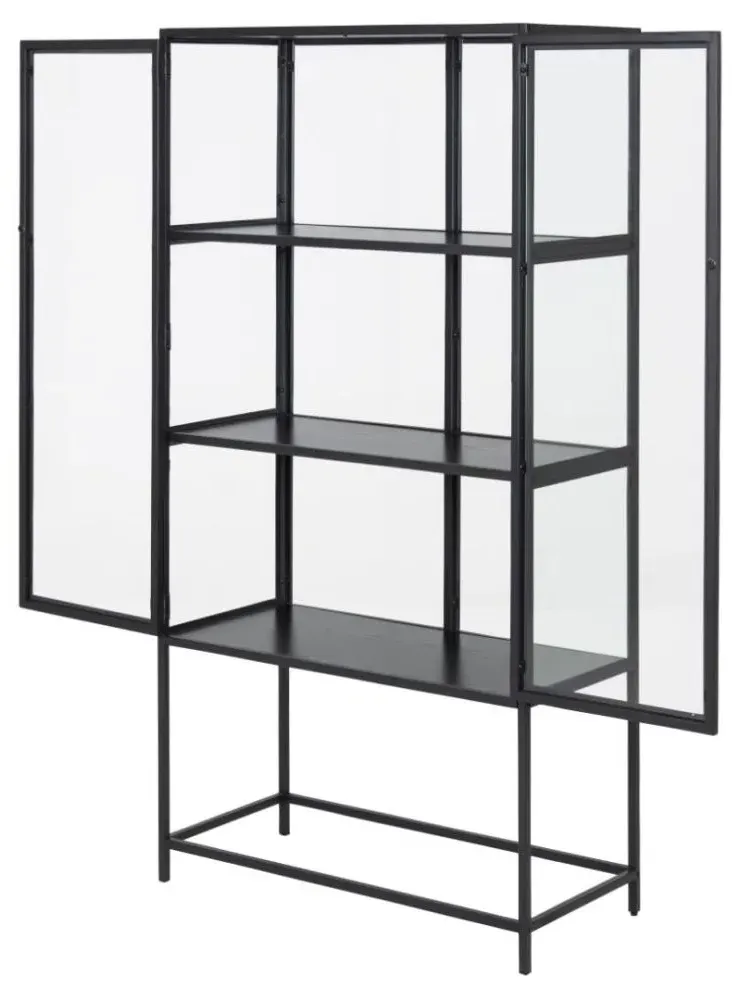 Seaford 2 Door Display Cabinet - Black