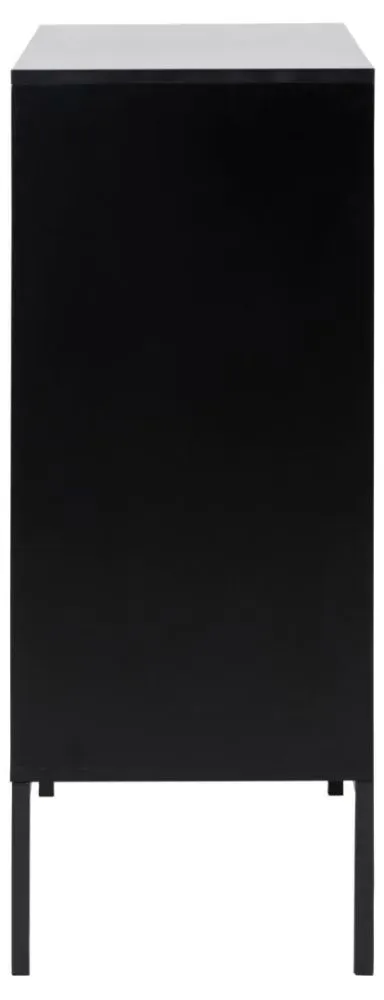 Seaford 80cm Sideboard with 3 Doors - Wild Oak, Black