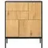 Seaford 80cm Sideboard with 3 Doors - Wild Oak, Black
