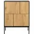 Seaford 80cm Sideboard with 4 Doors - Wild Oak, Black