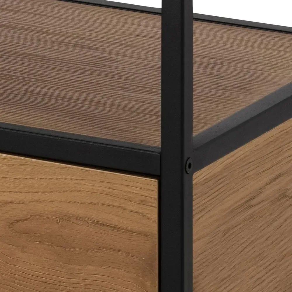 Seaford 90cm TV Unit - Wild Oak, Black